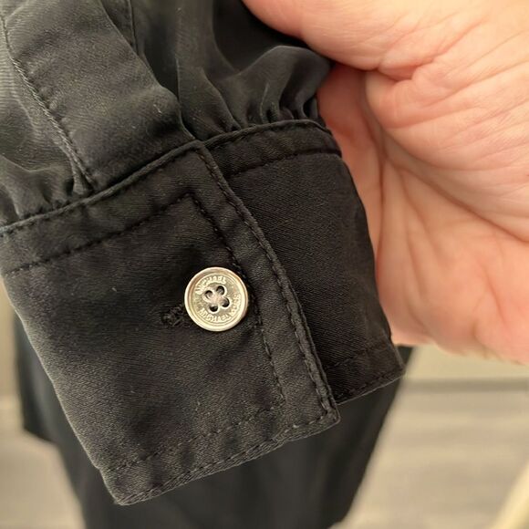 Micheal Kors Black Silk Button Down Shirt Dress 4 Snap PocketsFINAL CLEARANCE - Picture 6 of 8